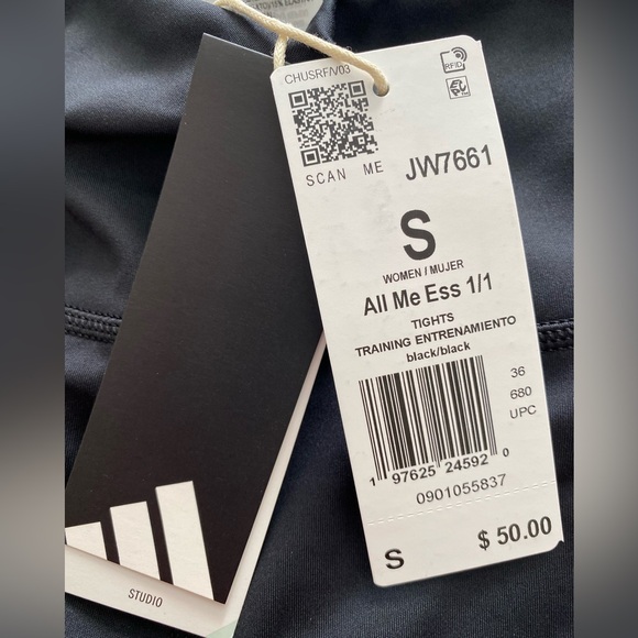 Adidas High-Waist Black Women's Leggings Size S NWT - Picture 6 of 7